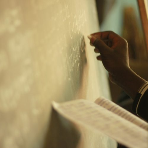 Close up of chalkboard in Zambia